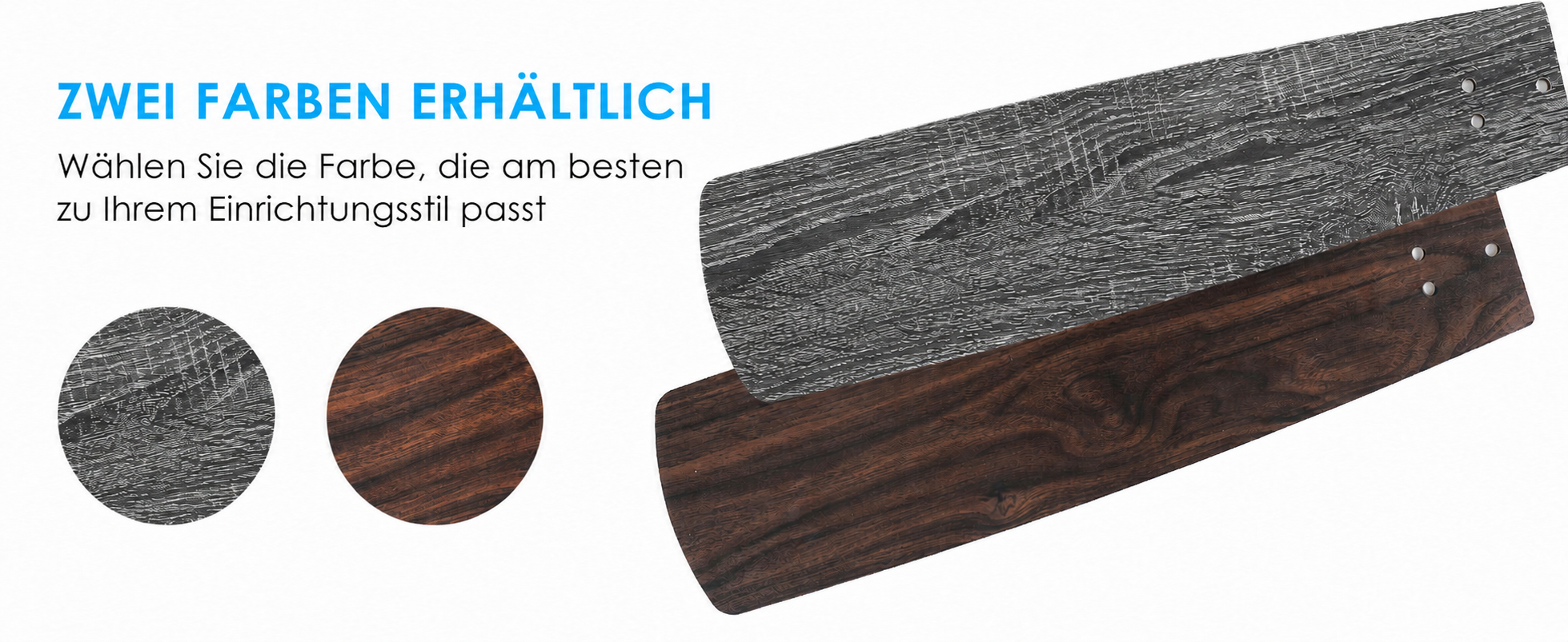 Produktansicht: Kviflon Deckenventilator für geschützte Außenbereiche Schwarz 132 cm mit LED und leisem DC-Motor
