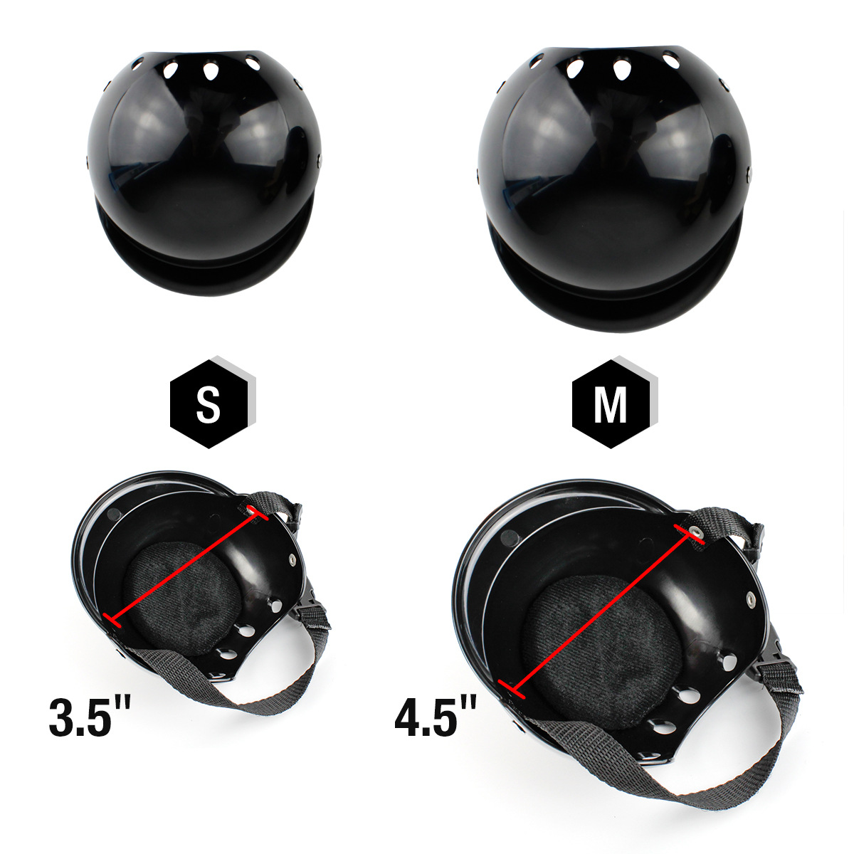 thumbnail image 3 of Casco para mascotas, gorra de seguridad para perros, casco de bicicleta para gatos, casco universal de plástico ajustable para motocicleta para perros pequeños, gatos (negro, S), 3 of 5
