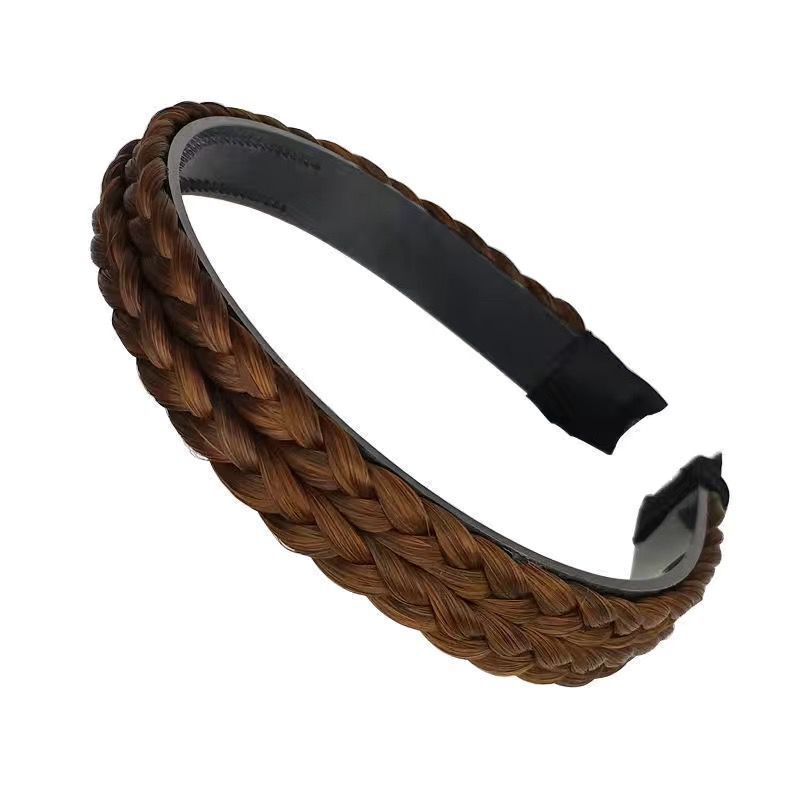 thumbnail image 3 of Diadema trenzada con aro trenzado, accesorios para el cabello para mujeres y niñas (negro natural), 3 of 4