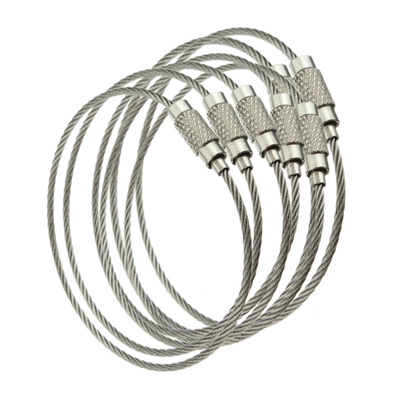 thumbnail image 1 of Paquete de 20 cables de alambre para llavero YONGSHENG llaveros de acero inoxidable 6 PULGADAS plateado, 1 of 5