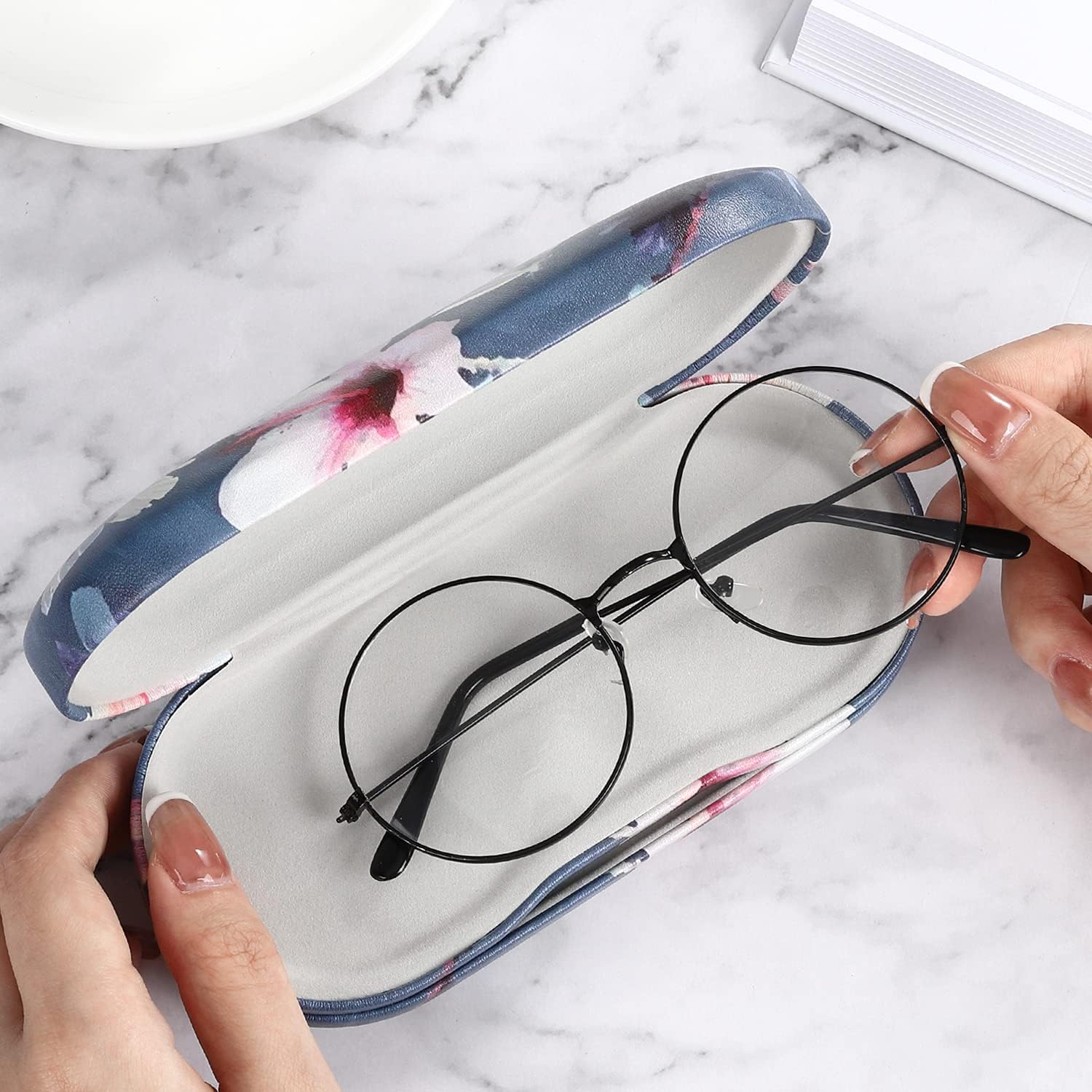 thumbnail image 4 of Estuche doble para gafas, estuche para lentes de contacto con removedor de pinzas de espejo, 2 en 1, caja para lentes de contacto portátil de doble cara, contenedor, kit de almacenamiento en, 4 of 5