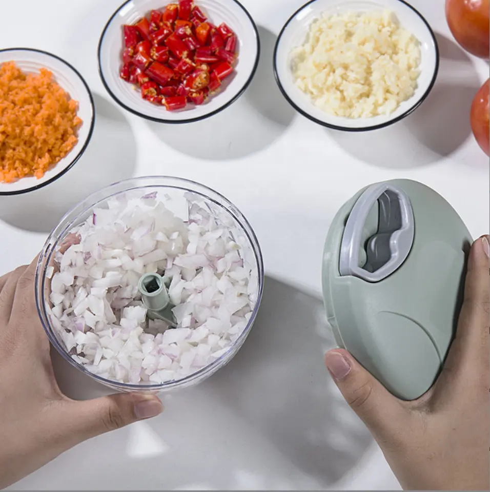 thumbnail image 5 of Picadora de verduras manual YONGSHENG procesador de alimentos picadora de ajo portátil verde, 5 of 5