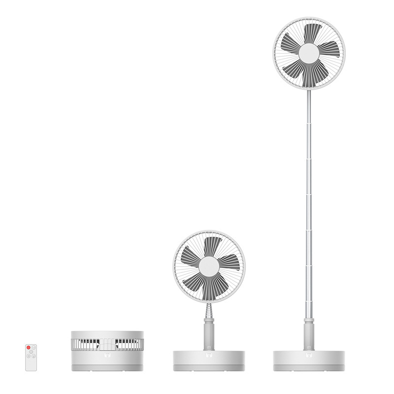 thumbnail image 2 of Ventilador oscilante plegable de 8 pulgadas con control remoto, ventilador de pedestal con batería recargable de 7200 mAh para dormitorio, temporizador, 4 velocidades, 2 of 4