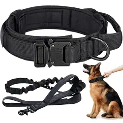 thumbnail image 5 of DAGANXI Collar táctico para perro, collar de nailon ajustable para entrenamiento militar con asa de control y hebilla de metal pesado para perros medianos y grandes, con parches y estuche (M, 5 of 5