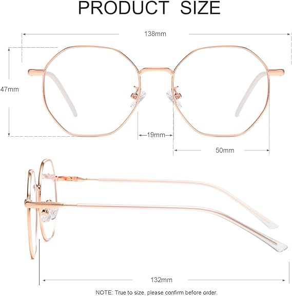 thumbnail image 2 of Gafas de bloqueo de luz azul YONGSHENG polígono para mujeres y hombres, 2 of 4