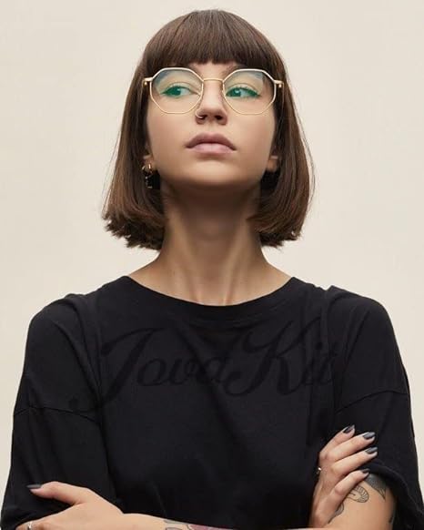 thumbnail image 3 of Gafas de bloqueo de luz azul YONGSHENG polígono para mujeres y hombres, 3 of 4