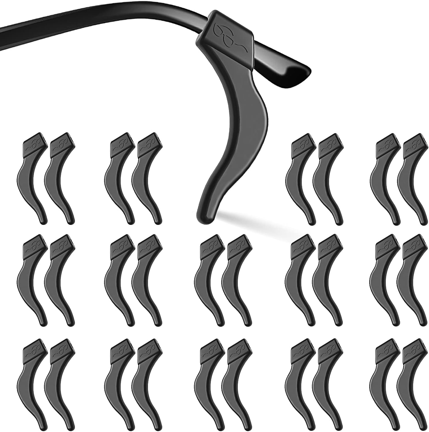 thumbnail image 2 of Agarre para la oreja para gafas, 15 pares de soporte antideslizante suave y cómodo, gancho para la oreja de silicona, retenedor de manga para las puntas de las patillas de las gafas para gaf, 2 of 3