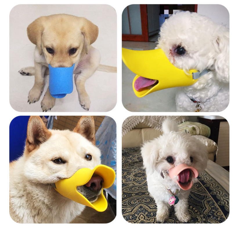 thumbnail image 5 of Funda para boca de perro YONGSHENG antimordeduras forma de pato silicona 3 piezas L rosa azul amarillo, 5 of 5