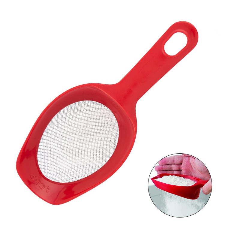thumbnail image 1 of 1 taza de cuchara y tamiz, diseño ergonómico, fácil de recoger, apto para lavavajillas, 1 of 5