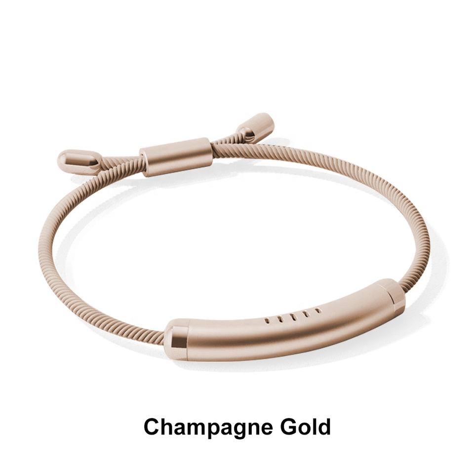 Pulseras antimosquitos YONGSHENG paquete de 2 rosa dorado champán repelente