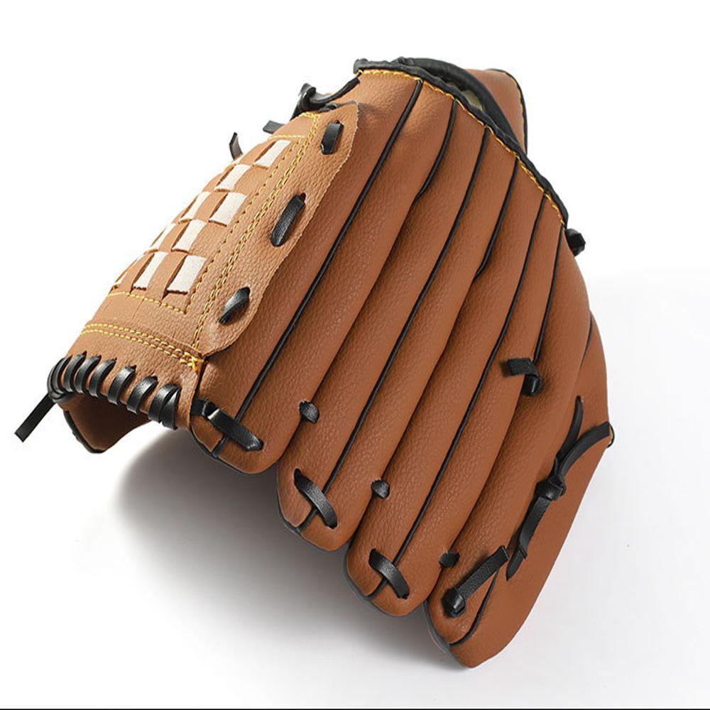 thumbnail image 2 of Guantes de softbol marrones YONGSHENG Catcher de béisbol de cuero PU 11.5 para adolescentes adultos práctica, 2 of 5