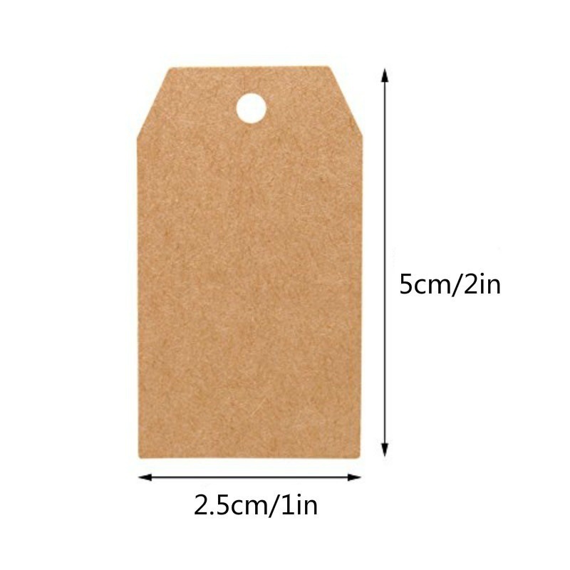 thumbnail image 2 of Paquete de 200 etiquetas de regalo de papel kraft 4 cm x 7 cm etiquetas colgantes con arpillera 40 metros, 2 of 4