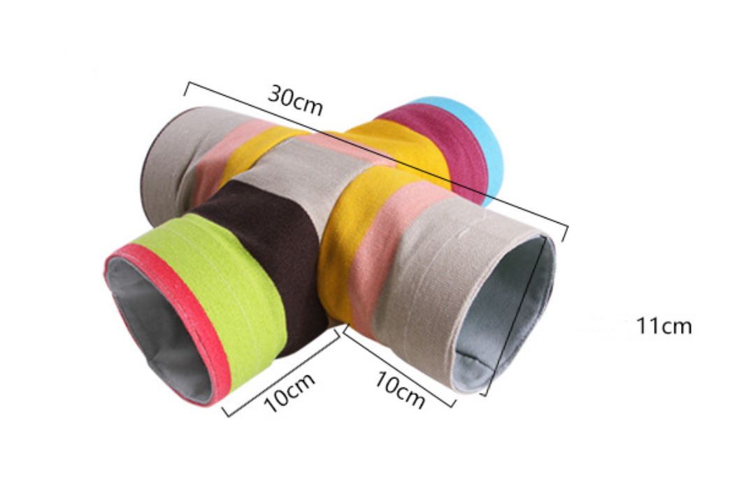 thumbnail image 2 of Juguete de túnel para hámster, lienzo de arcoíris, tubo para animales pequeños, tubo escondite para hámster, túnel de color para mascotas pequeñas (cálculo), 2 of 4