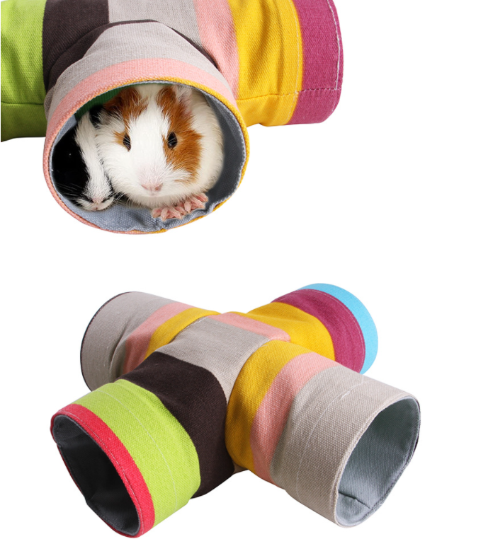 thumbnail image 3 of Juguete de túnel para hámster, lienzo de arcoíris, tubo para animales pequeños, tubo escondite para hámster, túnel de color para mascotas pequeñas (cálculo), 3 of 4
