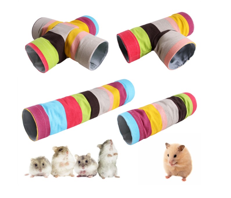 thumbnail image 4 of Juguete de túnel para hámster, lienzo de arcoíris, tubo para animales pequeños, tubo escondite para hámster, túnel de color para mascotas pequeñas (cálculo), 4 of 4