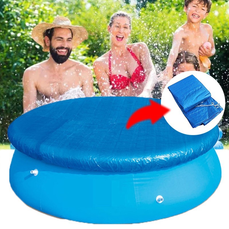 thumbnail image 1 of Cubierta redonda para piscina de 183cm YONGSHENG azul PE resistente al viento lluvia y polvo, 1 of 5