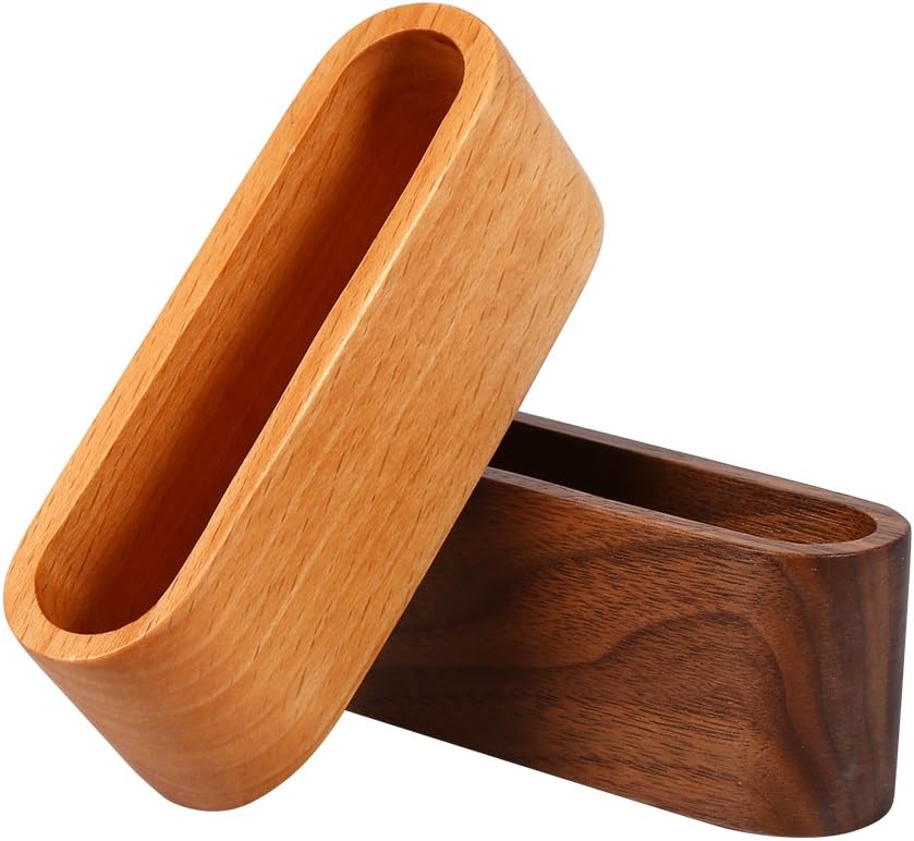 thumbnail image 3 of Soporte de exhibición de tarjetas de visita de madera, caja de almacenamiento, soporte de almacenamiento de escritorio, accesorios de escritorio (nogal negro), 3 of 5
