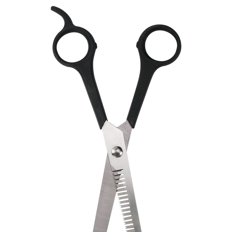 thumbnail image 5 of Tijeras para el cuidado de mascotas Recortadora corporal y facial Cuchillas duraderas de acero inoxidable. Tijeras para cabello largo, medio, corto, grueso y rizado. Juego de 2, 5 of 5
