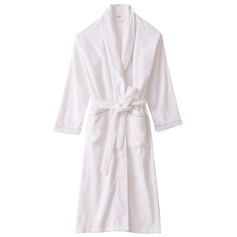 thumbnail image 1 of Albornoz de baño de algodón para mujer,Albornoz de baño de tejido unisex de algodón de fibra larga de primera calidad,La tela absorbe el agua, 1 of 5