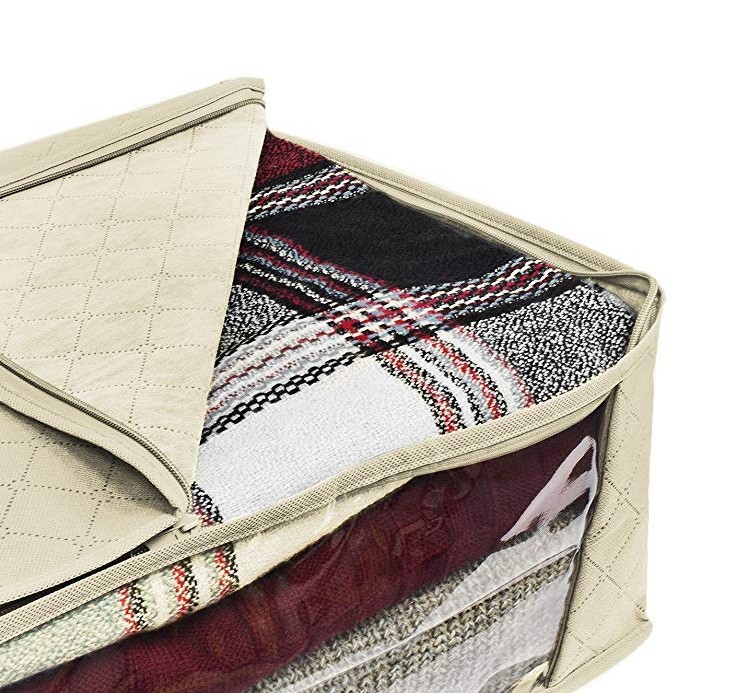 thumbnail image 4 of Bolsa De Almacenamiento YONGSHENG 3 Piezas Caja De Almacenamiento De Ropa Plegable 48 x 35 x 20 cm Beige, 4 of 5
