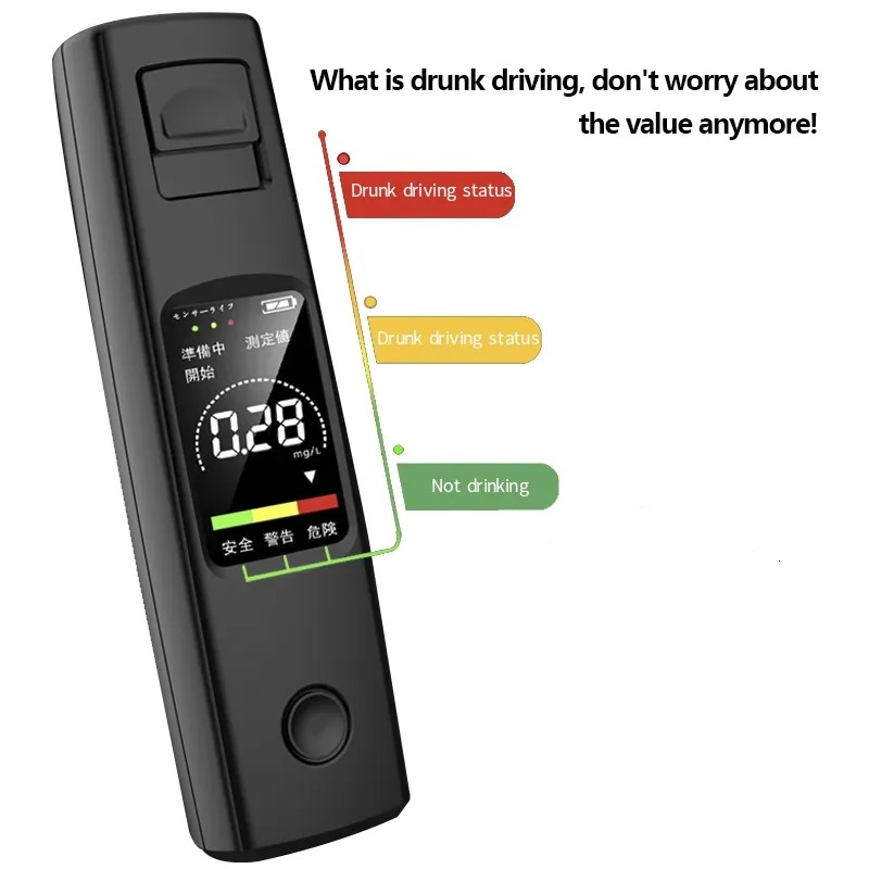 thumbnail image 3 of Alcoholímetro, Probador de alcohol profesional de alta precisión con boquillas, Probador de alcohol con pantalla digital LCD para uso personal y profesional, 3 of 4