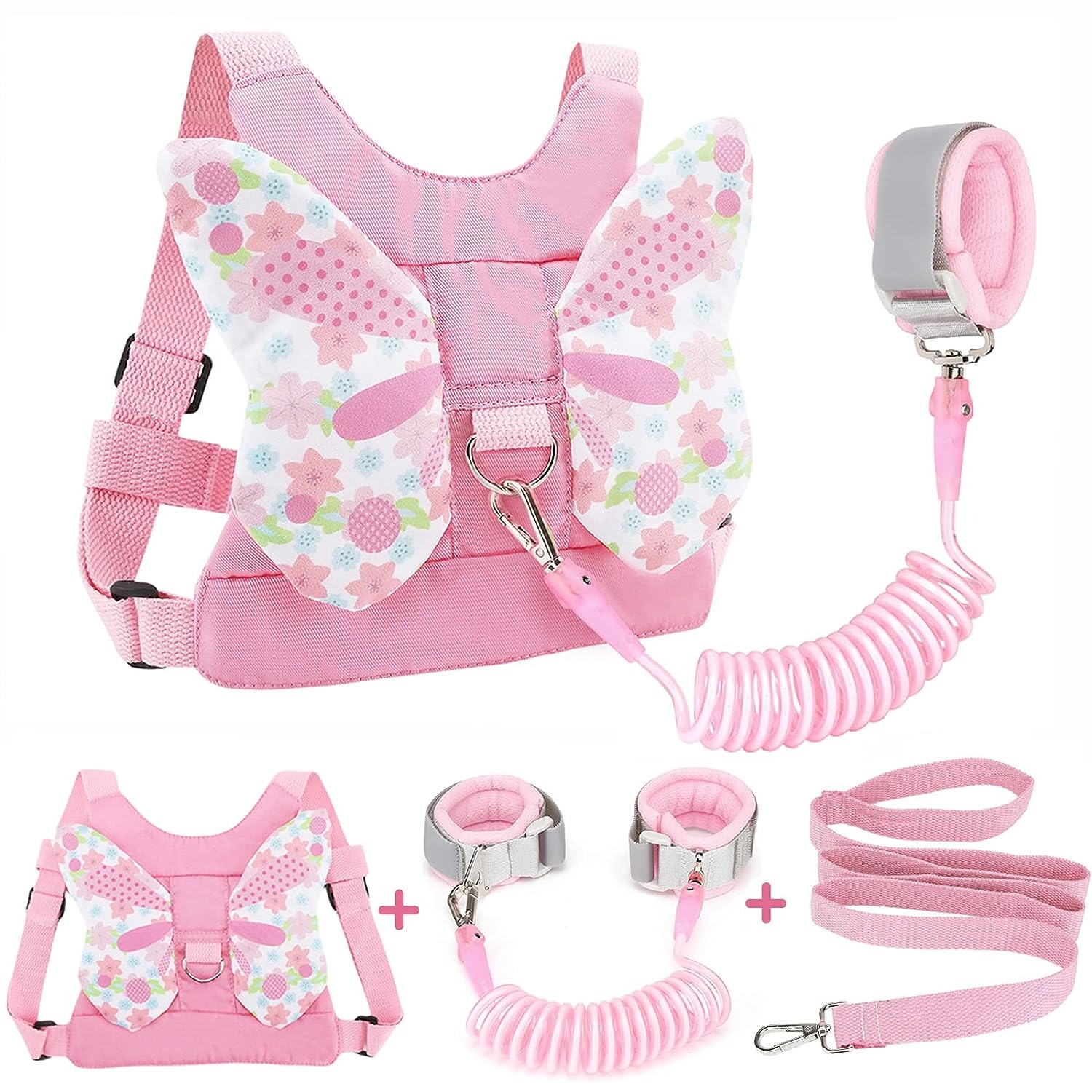 thumbnail image 2 of Correas de arnés para niños pequeños + muñequera antipérdida, arnés para niños, correa para niñas, correa antipérdida para niños, arnés lindo para bebé, correa para sujetar a los niños mient, 2 of 5