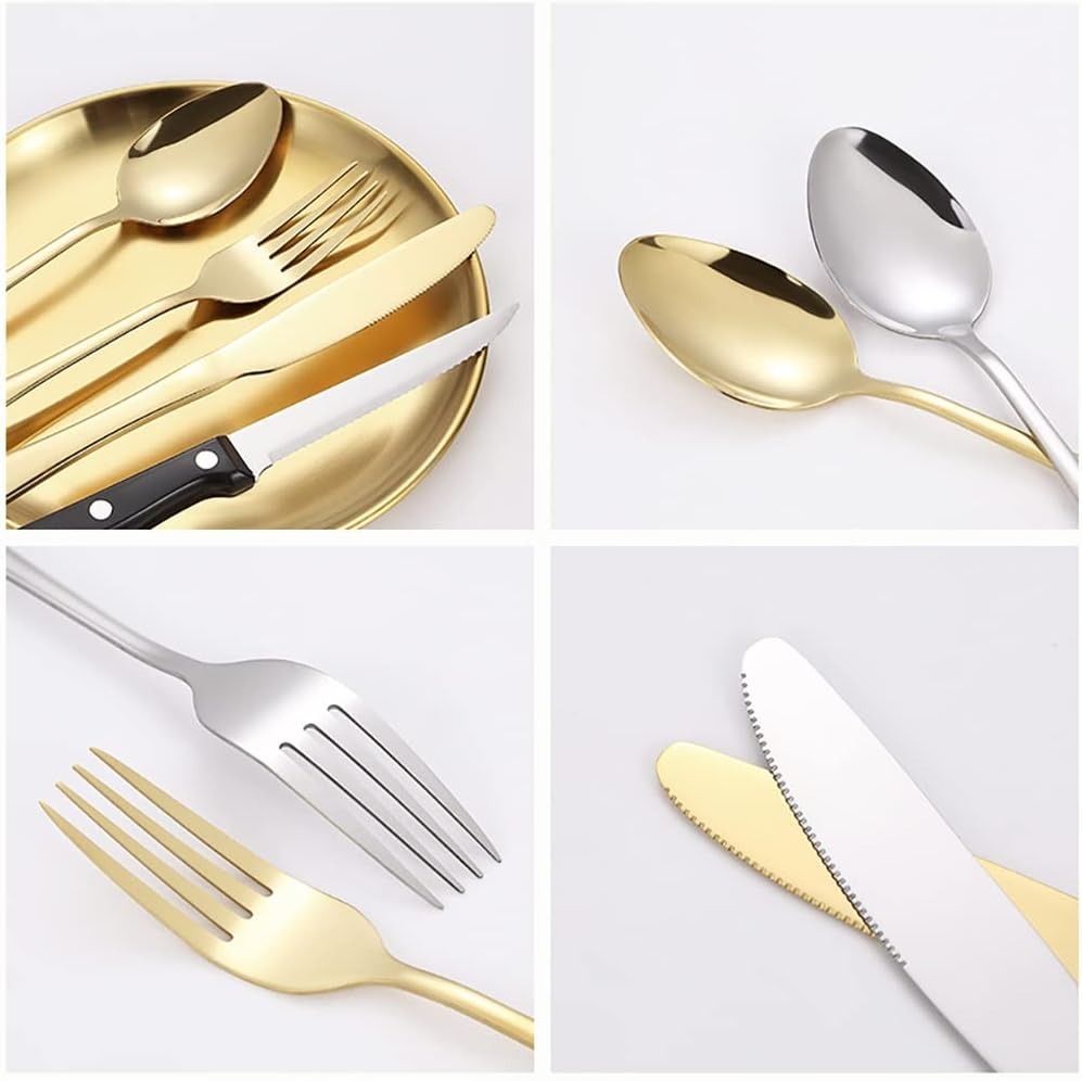 thumbnail image 3 of Juego de 10 piezas de cuchillo portátil, tenedor, cuchara, plato, juego de pinzas para carne, picnic para acampar, paquete de vajilla para dos personas, juego de vajilla de acero inoxidable, 3 of 5