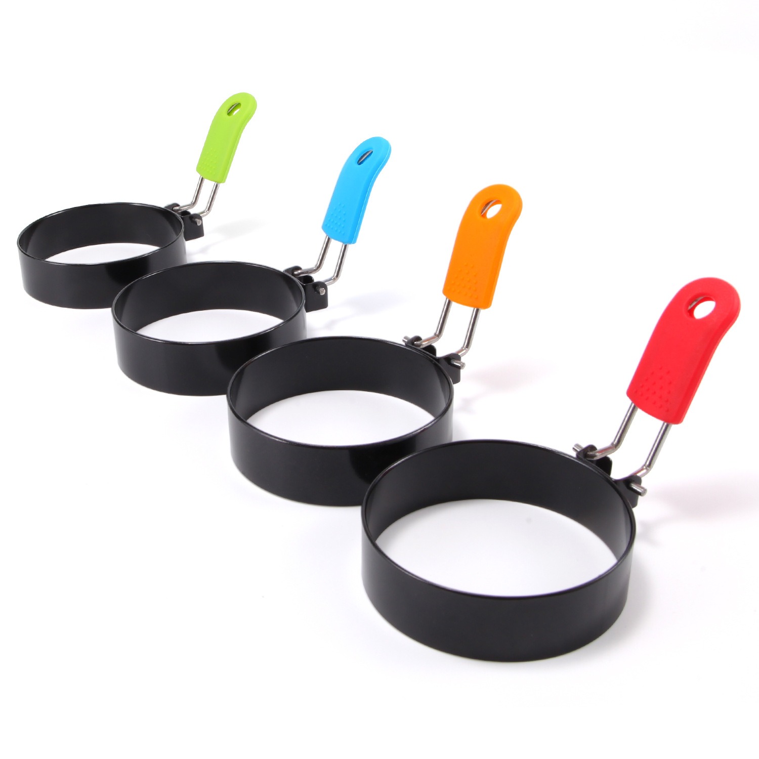 thumbnail image 1 of Anillo para huevos, paquete de 4 herramientas de molde para el hogar para desayuno redondo, anillos redondos para cocinar huevos para freír y dar forma a cocinar huevos, moldes para hacer hu, 1 of 5