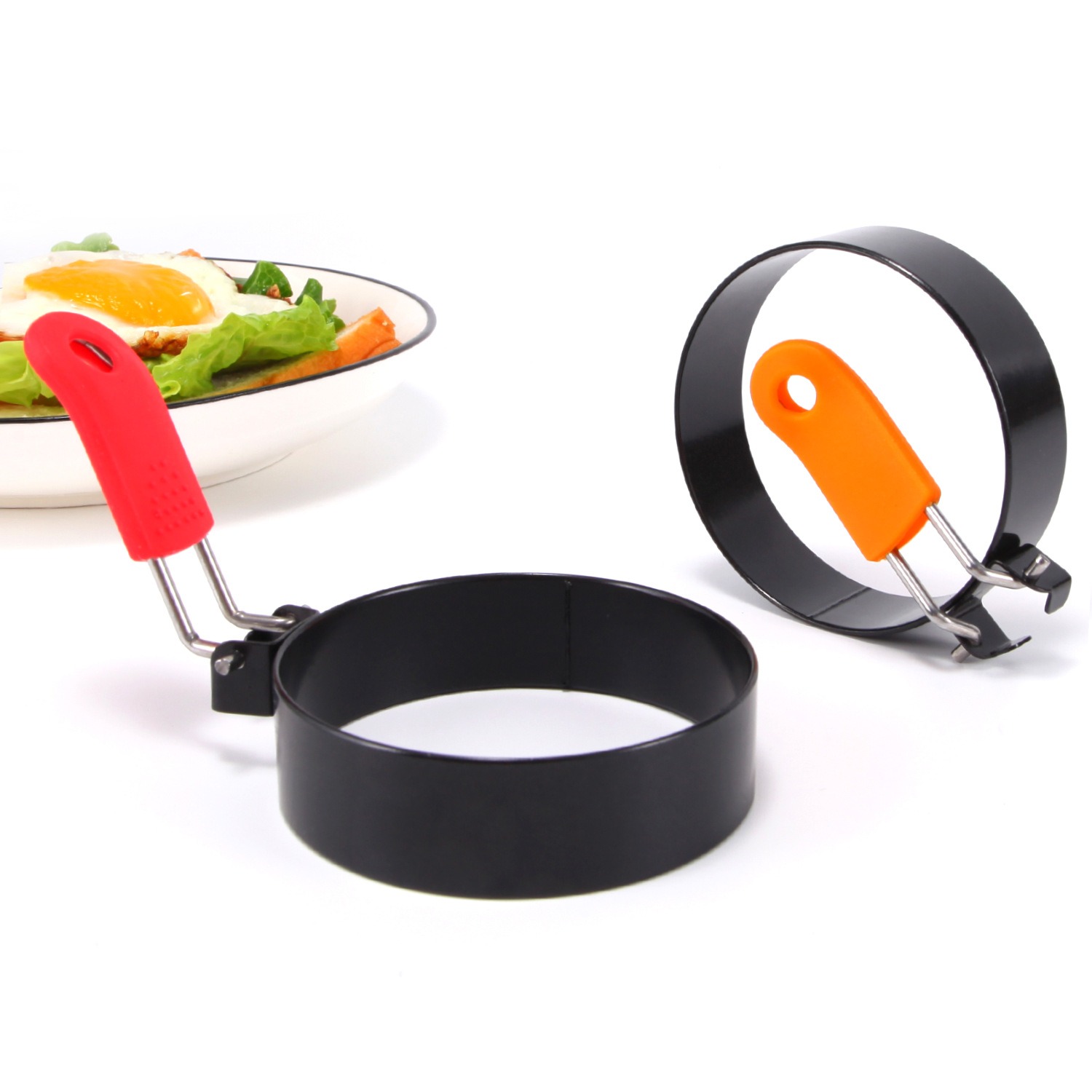 thumbnail image 3 of Anillo para huevos, paquete de 4 herramientas de molde para el hogar para desayuno redondo, anillos redondos para cocinar huevos para freír y dar forma a cocinar huevos, moldes para hacer hu, 3 of 5
