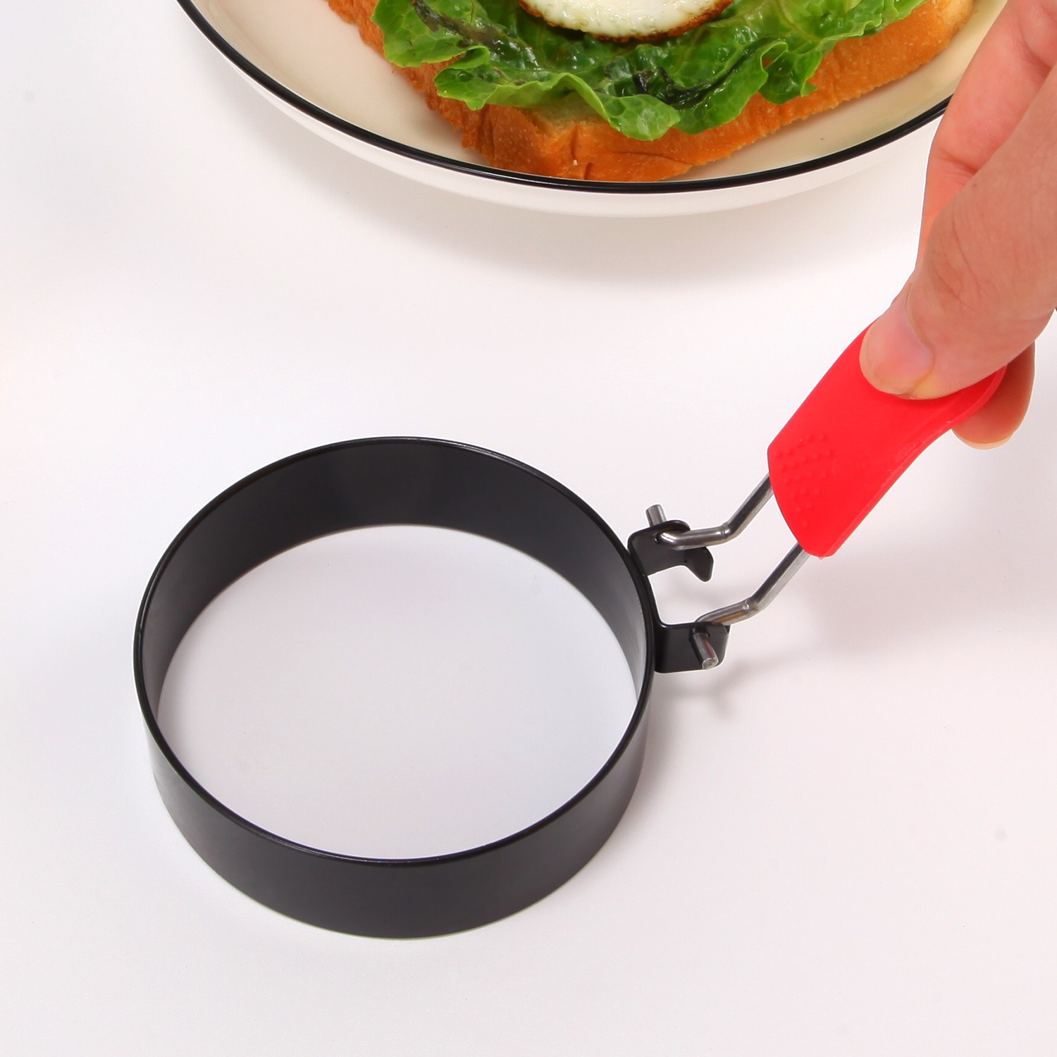 thumbnail image 4 of Anillo para huevos, paquete de 4 herramientas de molde para el hogar para desayuno redondo, anillos redondos para cocinar huevos para freír y dar forma a cocinar huevos, moldes para hacer hu, 4 of 5