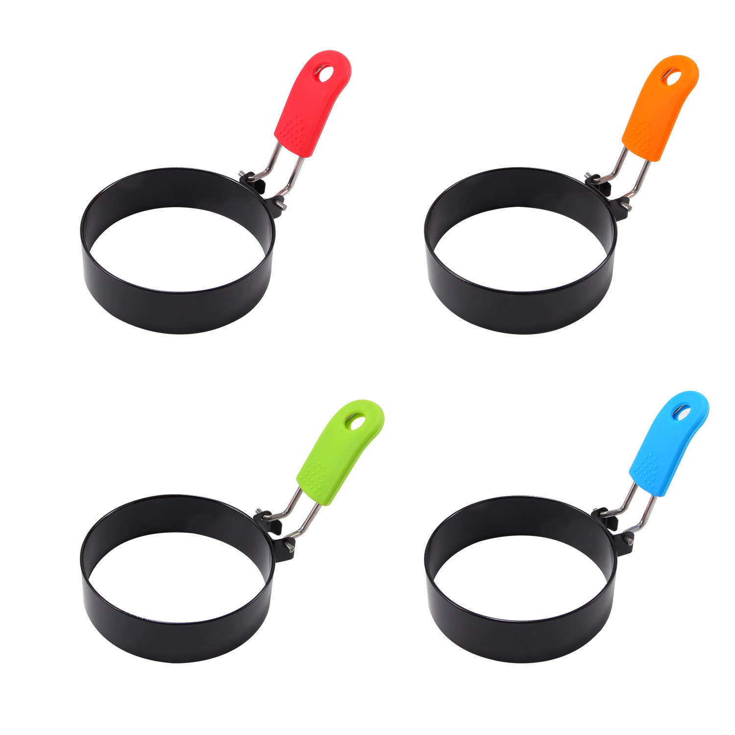 thumbnail image 5 of Anillo para huevos, paquete de 4 herramientas de molde para el hogar para desayuno redondo, anillos redondos para cocinar huevos para freír y dar forma a cocinar huevos, moldes para hacer hu, 5 of 5