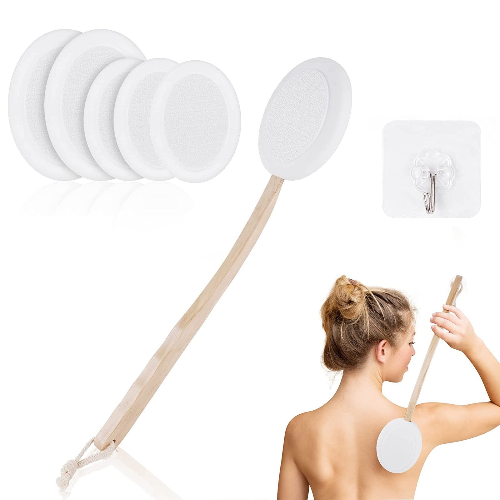thumbnail image 1 of Aplicador de loción para espalda, pies, aplicador de loción para espalda para ancianos, mujeres, aplicar crema medicinal, crema para la piel, humectante, protector solar, bronceador, blanco, 1 of 5