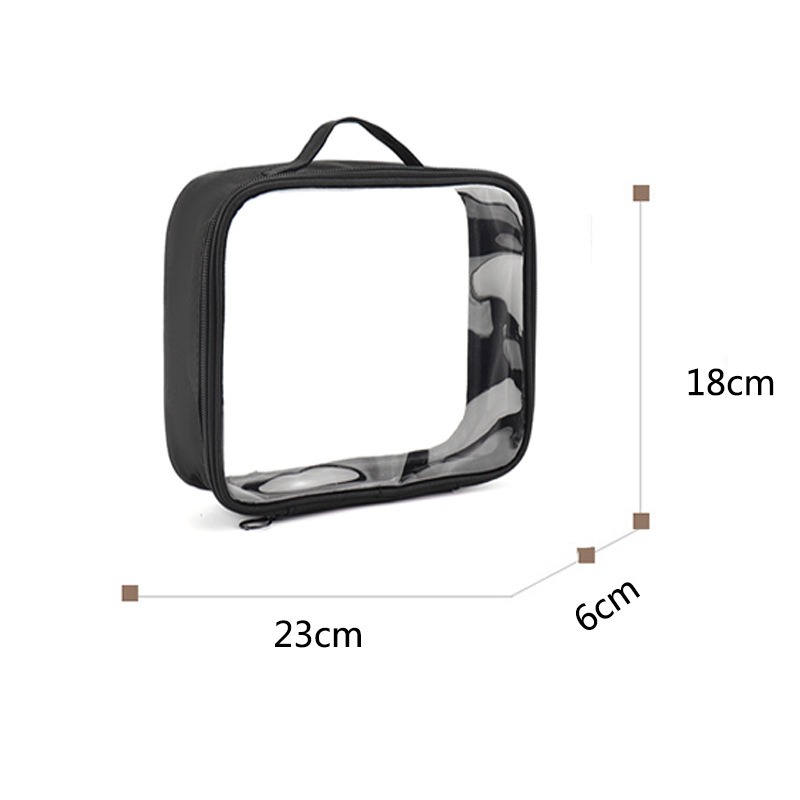 thumbnail image 1 of Bolsa de cosméticos transparente con cremallera, bolsa de maquillaje de viaje, regla de línea aérea, bolsa de líquido de vuelo para llevar, 1 of 5