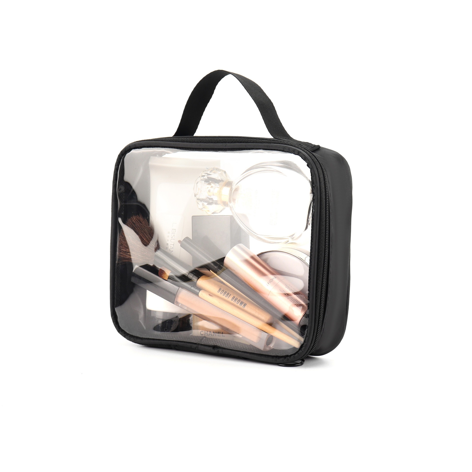 thumbnail image 5 of Bolsa de cosméticos transparente con cremallera, bolsa de maquillaje de viaje, regla de línea aérea, bolsa de líquido de vuelo para llevar, 5 of 5