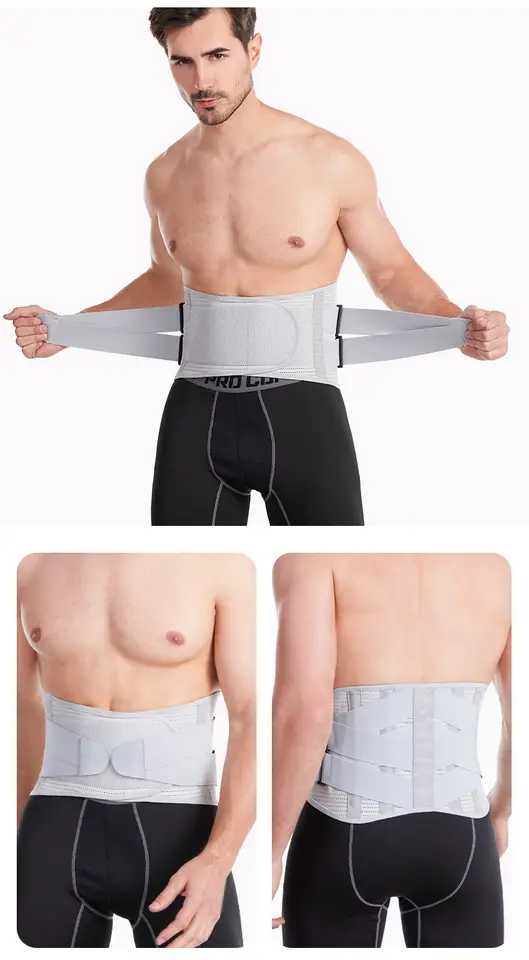 thumbnail image 3 of Cinturón lumbar para hombres y mujeres, cinturón de soporte lumbar con correas de compresión ajustables para aliviar el dolor de espalda baja, 3 of 4