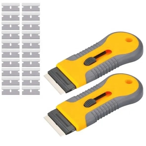thumbnail image 1 of 2 raspadores de hojas de afeitar, raspador de vidrio y raspador de pintura, calcomanía para ventana, soporte para quitar pegamento con 30 hojas de afeitar adicionales, 1 of 4