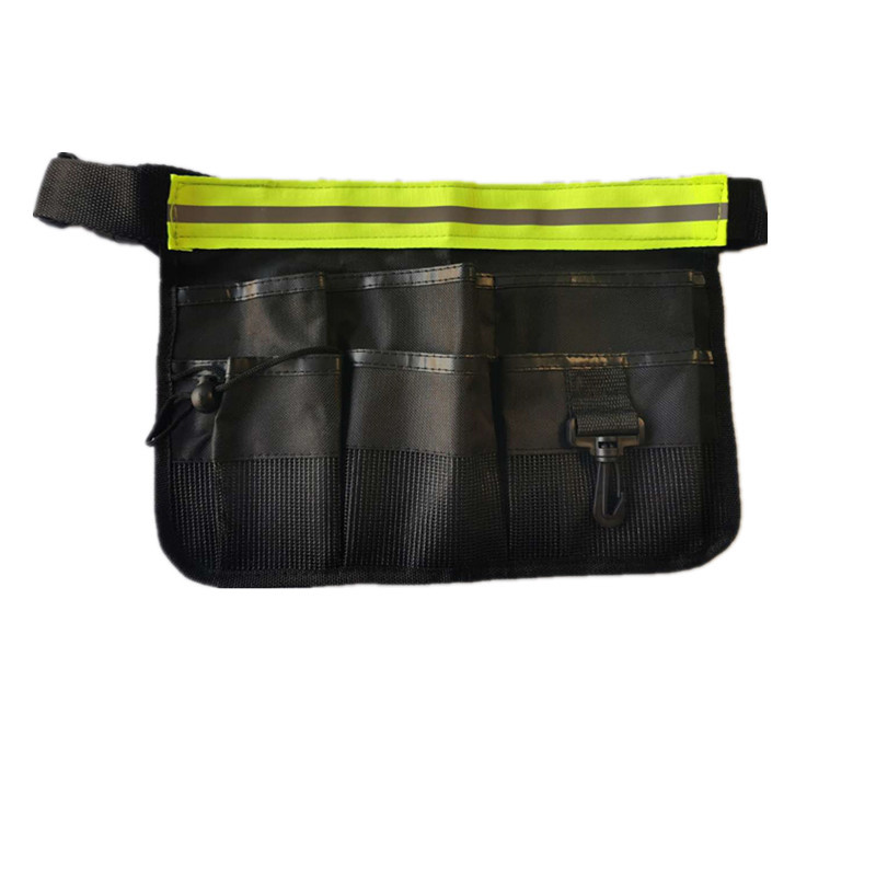 thumbnail image 2 of Bolsa de herramientas negra, riñonera multifuncional impermeable y resistente al desgaste para mantenimiento y construcción con cinturón extraíble, 2 of 5