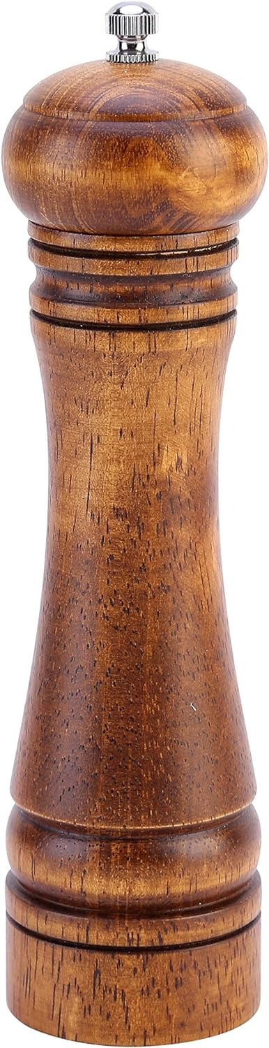 Molinillo de pimienta Molinillo de pimienta - Molinillo de pimienta, Molinillo de sal Molinillo de especias manual de madera con molinillo de cerámica ajustable fuerte