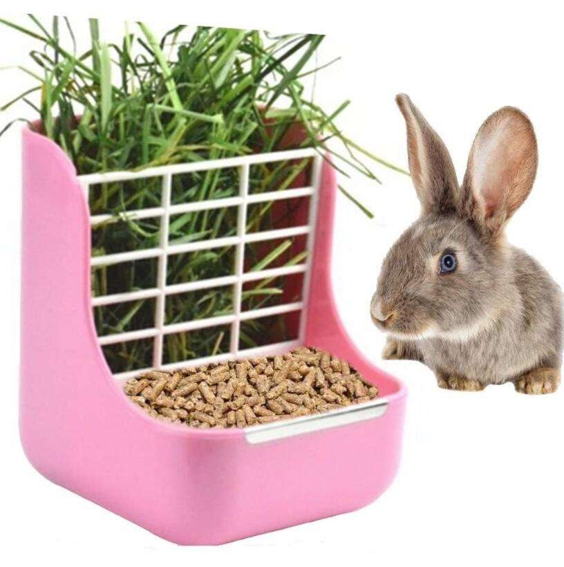 thumbnail image 5 of Comedero grande, suministros de montaje en jaula para pesebre de alimentos, contenedor para mascotas, alimentador de heno para conejos, 5 of 5