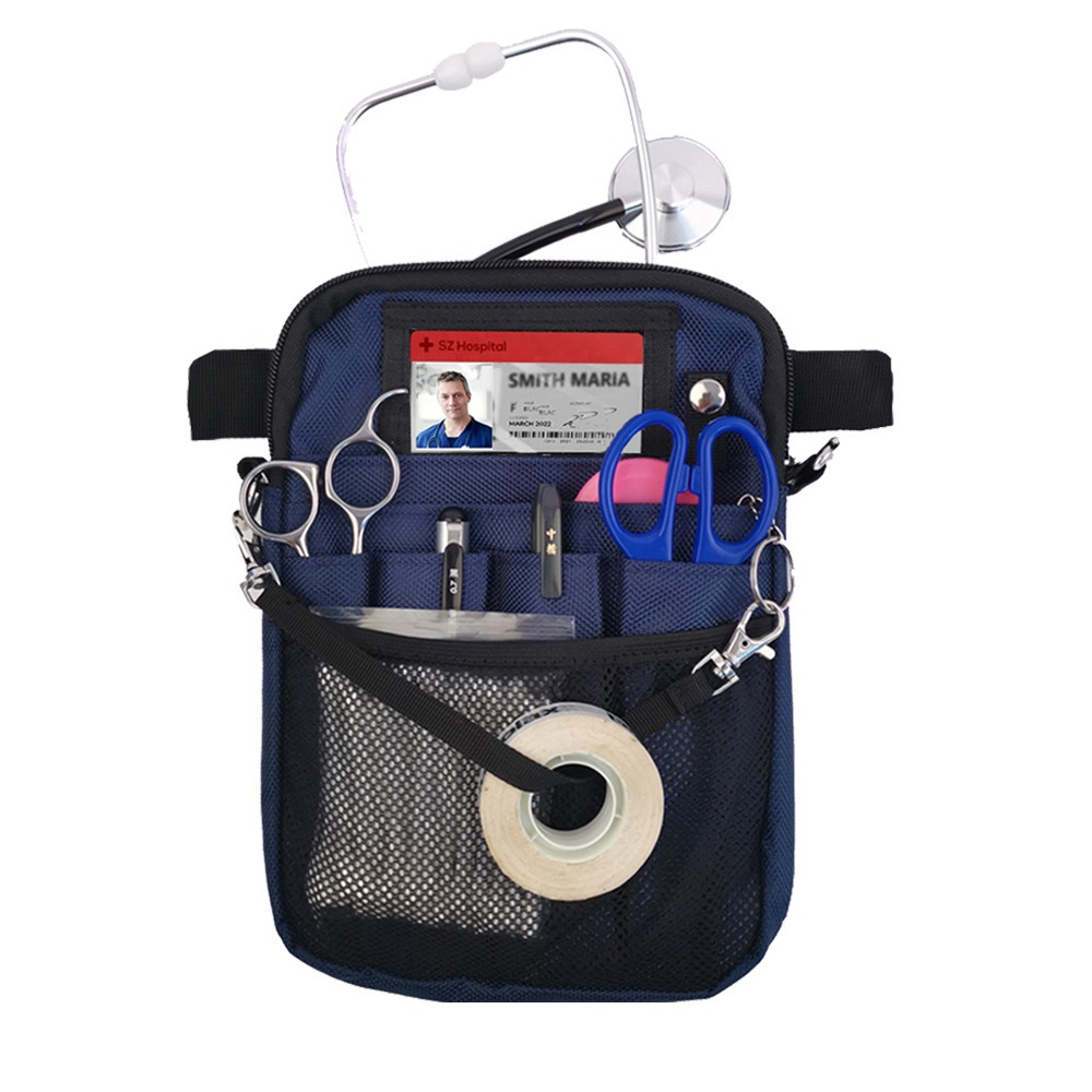Riñonera para Enfermera YONGSHENG Bolsa organizadora de equipos médicos utilitaria para estetoscopios tijeras 1 unidad azul oscuro