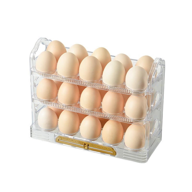 thumbnail image 1 of Caja de huevos verde transparente para refrigerador, bandeja creativa para huevos, caja de almacenamiento para el hogar, estante multicapa para huevos r, 1 of 5