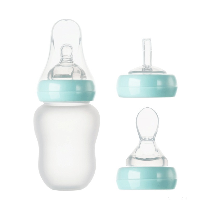 Taza de alimentación para adultos mayores Paciente discapacitado Maternidad Convaleciente con tres tapas de estilo Cuchara de paja Tetina Beber Agua Sopa de gachas