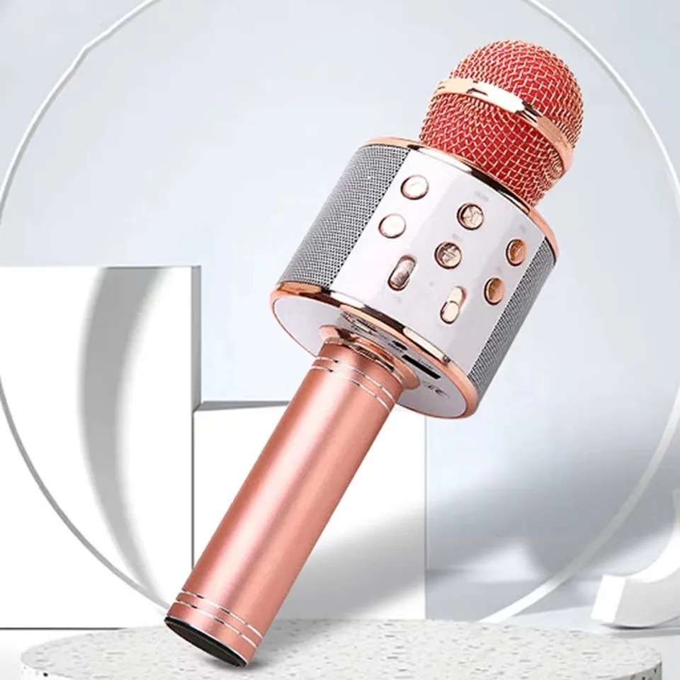 thumbnail image 4 of Micrófono de karaoke Bluetooth, micrófono de condensador inalámbrico portátil con luz LED y altavoz, compatible con teléfono PC, tabletas, software de canto, regalos de cumpleaños para niños, 4 of 4