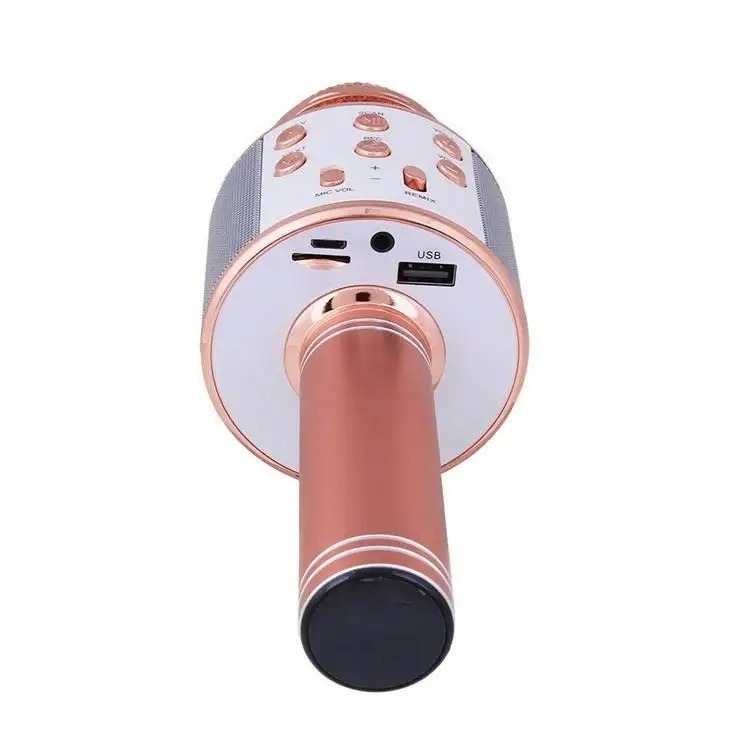thumbnail image 3 of Micrófono de karaoke Bluetooth, micrófono de condensador inalámbrico portátil con luz LED y altavoz, compatible con teléfono PC, tabletas, software de canto, regalos de cumpleaños para niños, 3 of 4