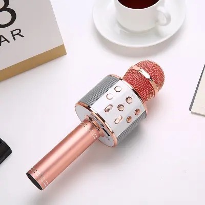 thumbnail image 2 of Micrófono de karaoke Bluetooth, micrófono de condensador inalámbrico portátil con luz LED y altavoz, compatible con teléfono PC, tabletas, software de canto, regalos de cumpleaños para niños, 2 of 4