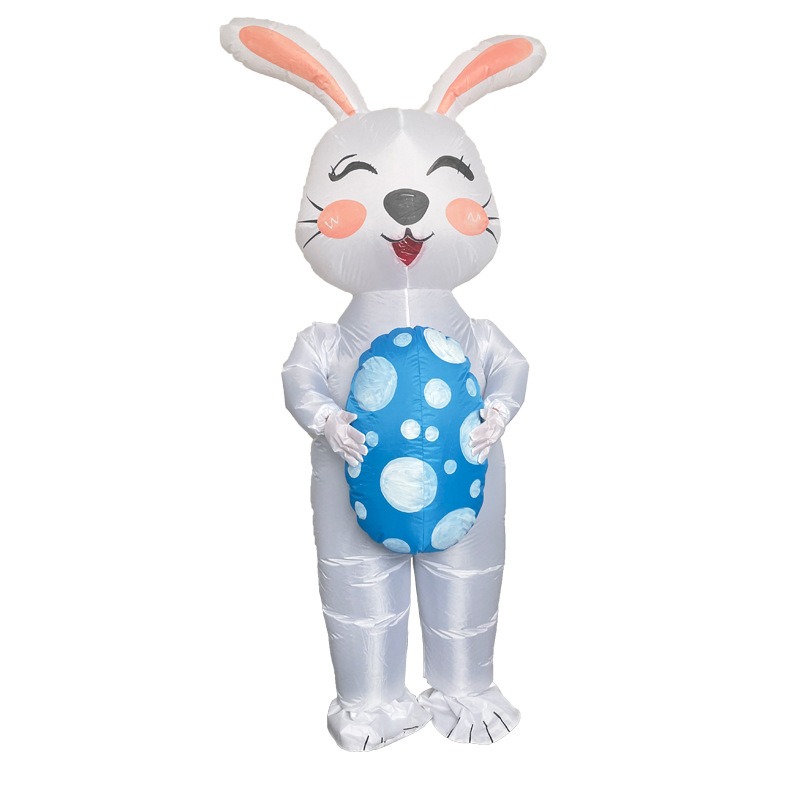 Disfraz inflable divertido de conejito de Pascua para mujer, disfraz de Animal para Cosplay, disfraz inflable de conejo festivo