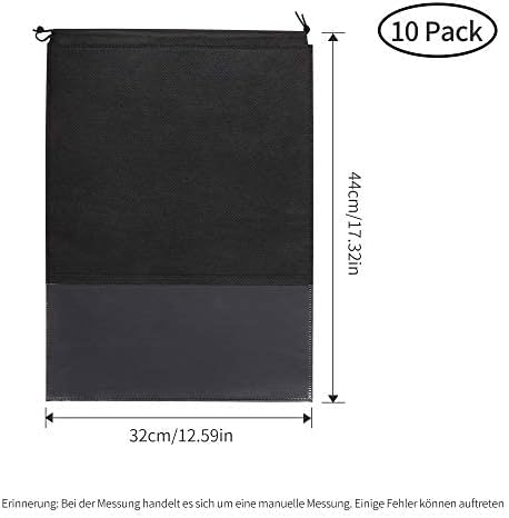 thumbnail image 3 of Bolsa de zapatos de viaje YONGSHENG con ventana transparente impermeable a prueba de POLVO 10 Uds negro, 3 of 5