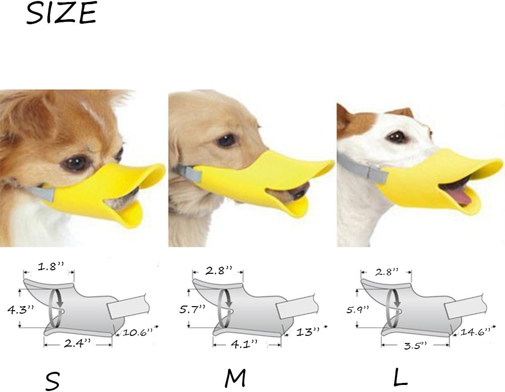 thumbnail image 3 of Cubiertas bucales para perros YONGSHENG Anti mordida Forma de boca de pato Tamaño M Amarillo, 3 of 5