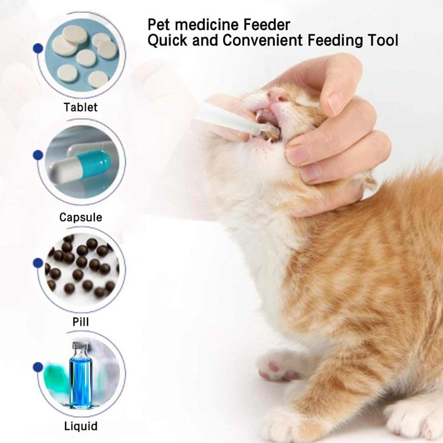 thumbnail image 4 of Jeringuilla para pastillas para perros y gatos, alimentador de pastillas de plástico para mascotas, dispensador de medicina para mascotas, 2 uds., para perros, gatos y bebés, 4 of 5
