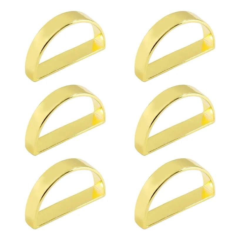 thumbnail image 1 of Servilleteros de acero inoxidable, servilleteros de metal, soporte moderno para anillos, hebillas, adorno metálico para mesa, cocina, cena, fiesta, boda (semicírculo dorado mate), 1 of 4